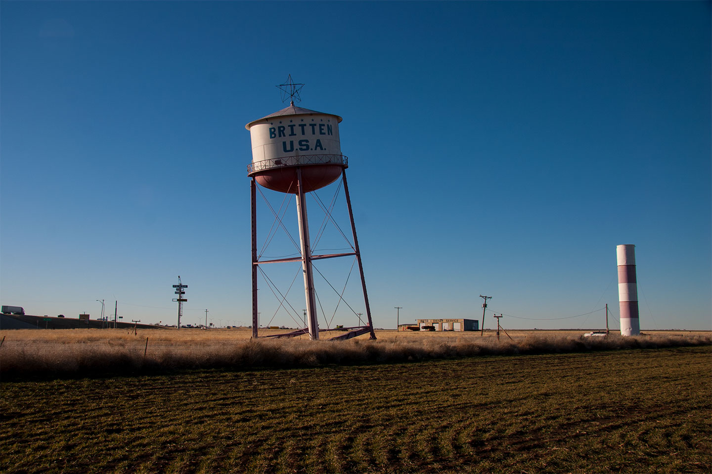 Leaning water tower
